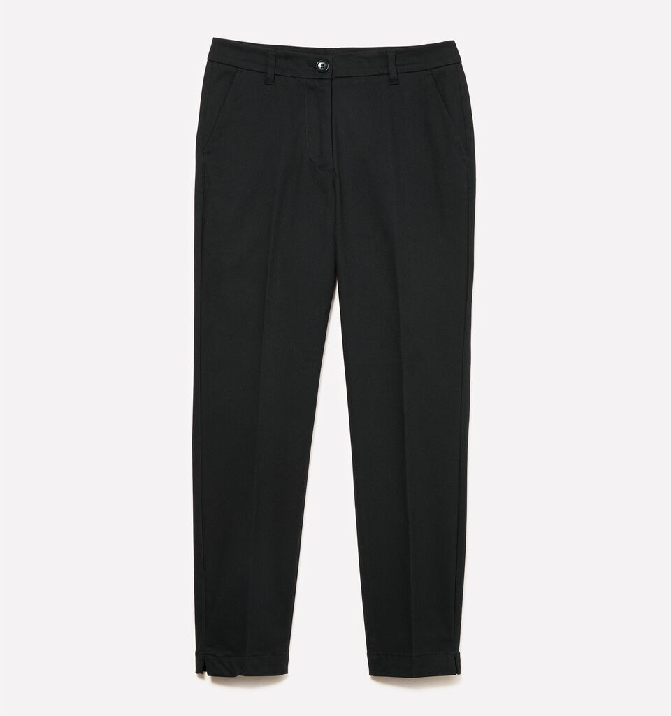 Black slim fit chinos - women's slim fit trousers - Black | Sisley image number 1